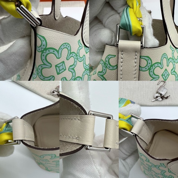 āSOLDāAuthentic Hermes Nata Swift PHW Lucky Daisy Micro Picotin 14 - Picture 10 of 17